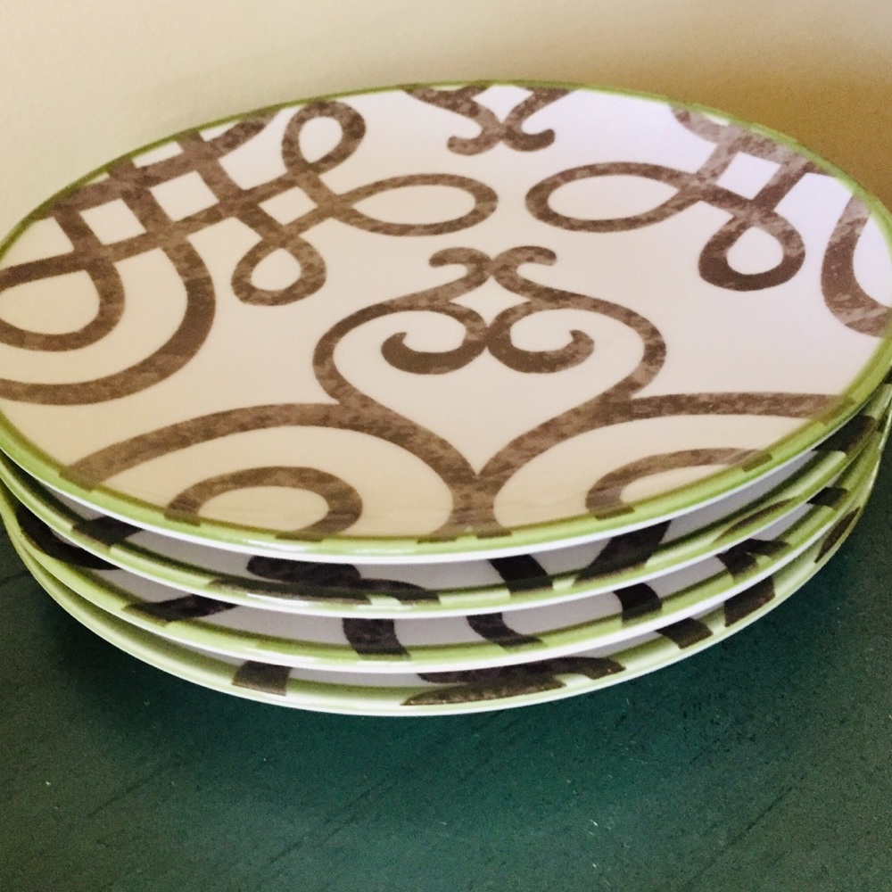 SLAH Set of 4 Terrace Accent Plates 4 Designs EUC